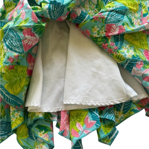 Tommy Bahama Sleeveless Asymmetrical Hem Lined  Back Cut Out Button Dress Sz 3T - Picture 3 of 7